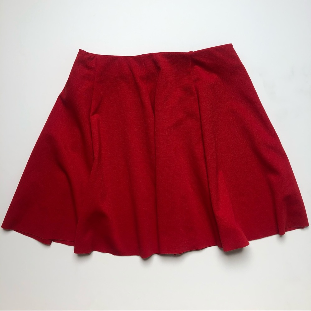 Zara Trafaluc Red Swing Circle Skirt